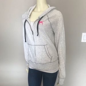 PINK by VS Zip Up Soft Gray Hoodie Size M #130
